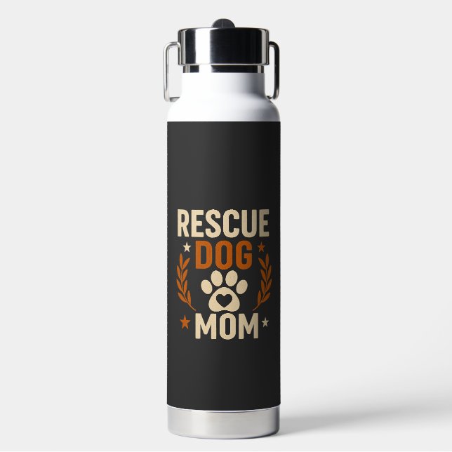 Rescue Dog Mum Water Bottle (Front)