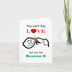 Rescue Dog Note Card, Can't Buy Love Can Rescue It Card