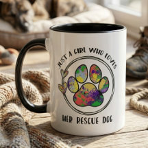 Rescue dog paw print watercolor