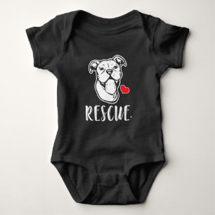 Rescue Dog Pitbull Drawing Rescue Mum Adopt Baby Bodysuit