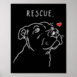 Rescue Dog Tbull Drawing Rescue Mom Adopt Dont _1  Poster