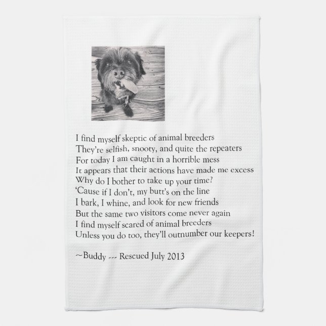 Rescue Dog Tea Towel (Vertical)