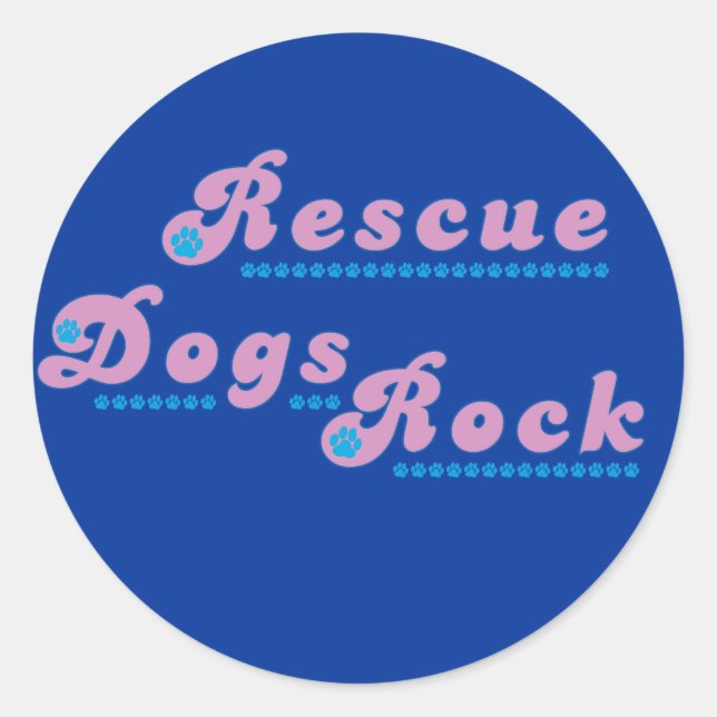 Rescue Dogs Rock Classic Round Sticker (Front)