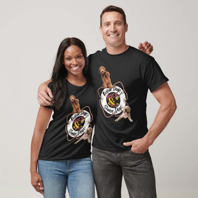 Rescue Dogs Rock & Senior Dogs Rule (dark) T-Shirt (Unisex)
