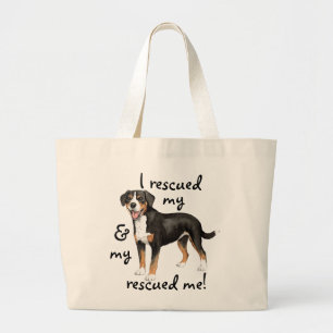 Rescue Entlebucher Mountain Dog Large Tote Bag