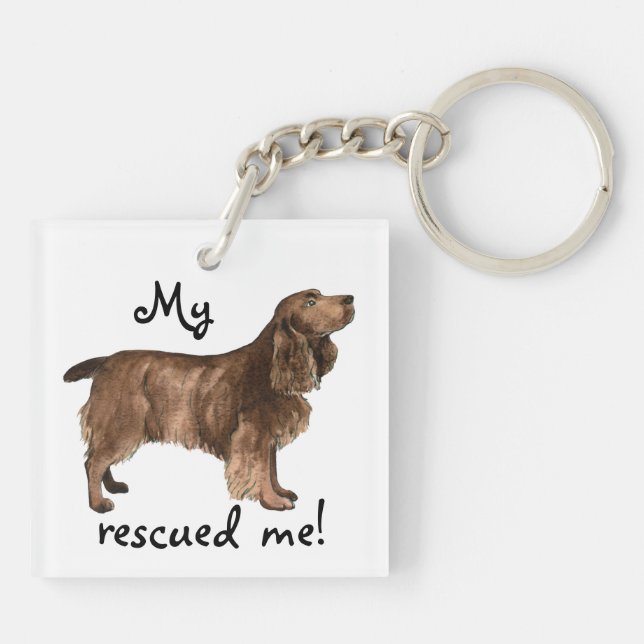 Rescue Field Spaniel Key Ring (Back)