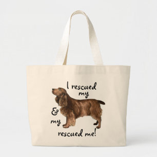 Rescue Field Spaniel Large Tote Bag