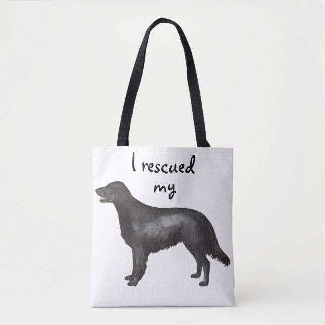 Rescue Flat-Coated Retriever Tote Bag (Front)