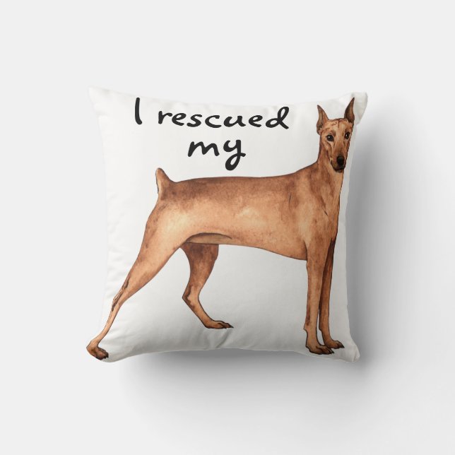 Rescue German Pinscher Cushion (Front)