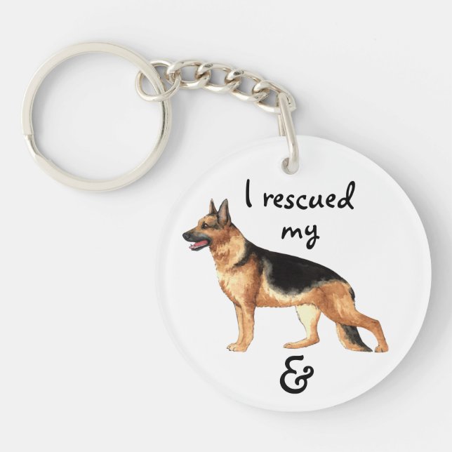 Rescue German Shepherd Key Ring (Front)