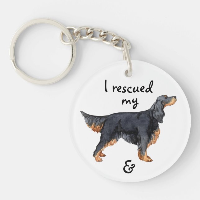 Rescue Gordon Setter Key Ring (Front)