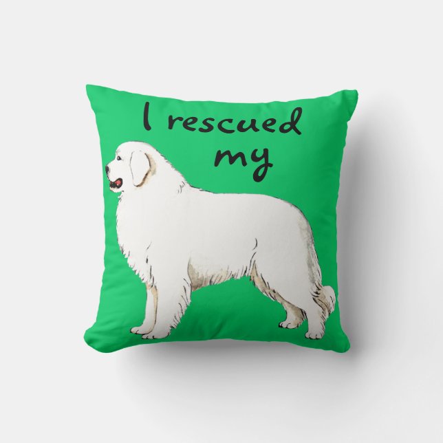 Rescue Great Pyrenees Cushion (Front)