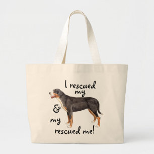 Rescue Greater Swiss Mountain Dog Large Tote Bag