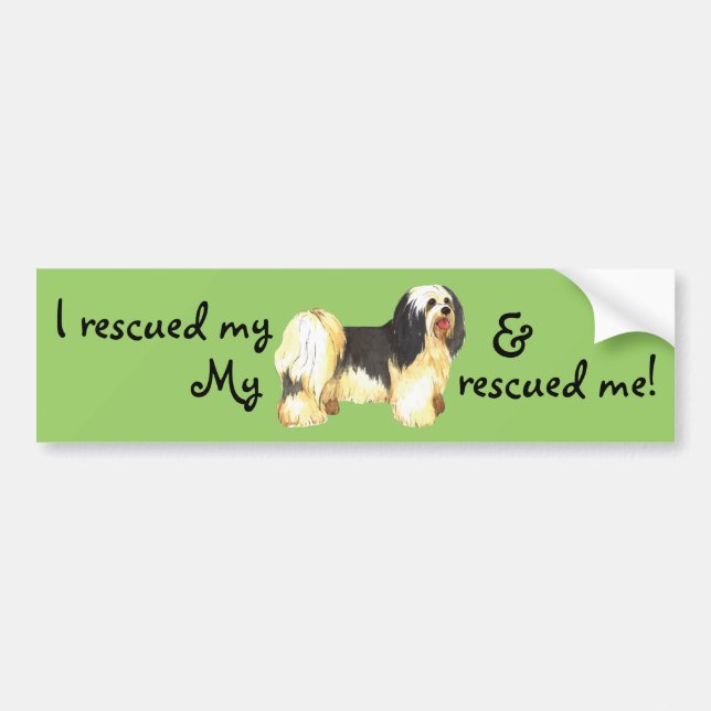 Rescue Havanese Bumper Sticker (Front)