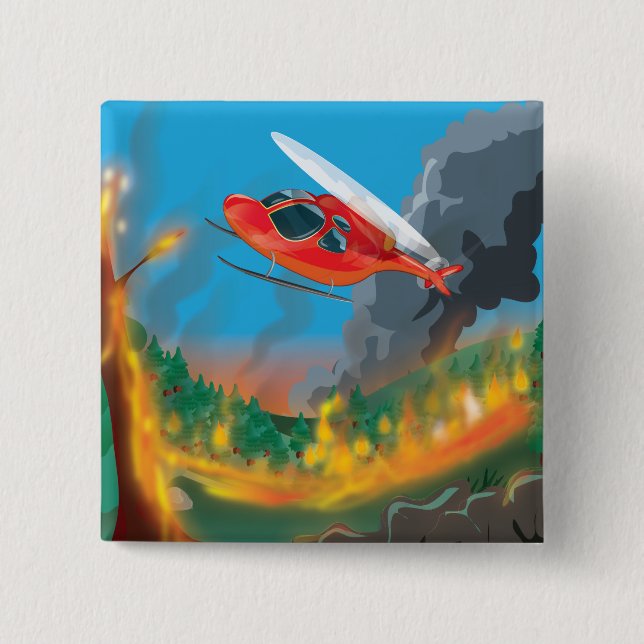 Rescue Helicopter 15 Cm Square Badge (Front)