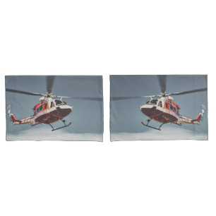 Rescue Helicopter In Flight Pillowcase
