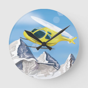 Rescue Helicopter Round Clock