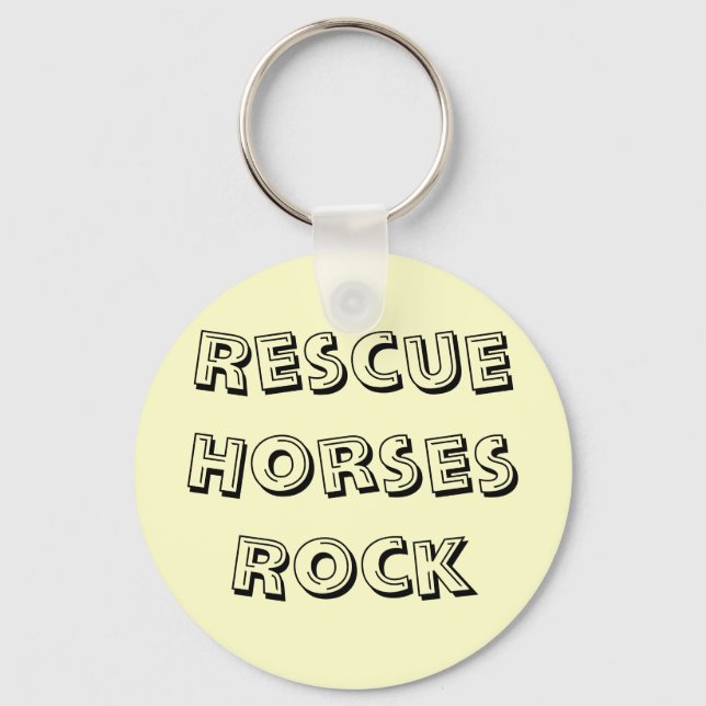 Rescue Horses Rock Keyring (Front)