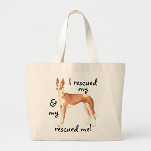 Rescue Ibizan Hound Large Tote Bag