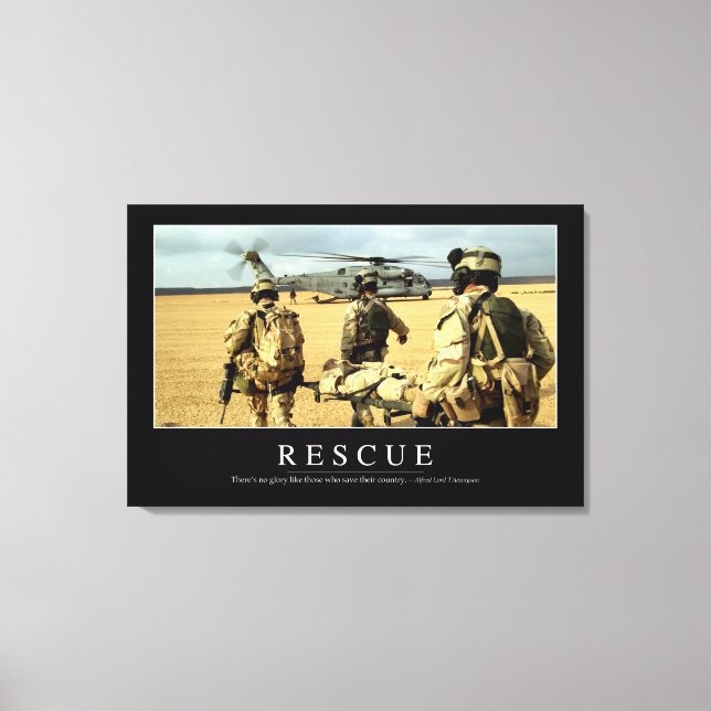 Rescue: Inspirational Quote 2 Canvas Print (Front)