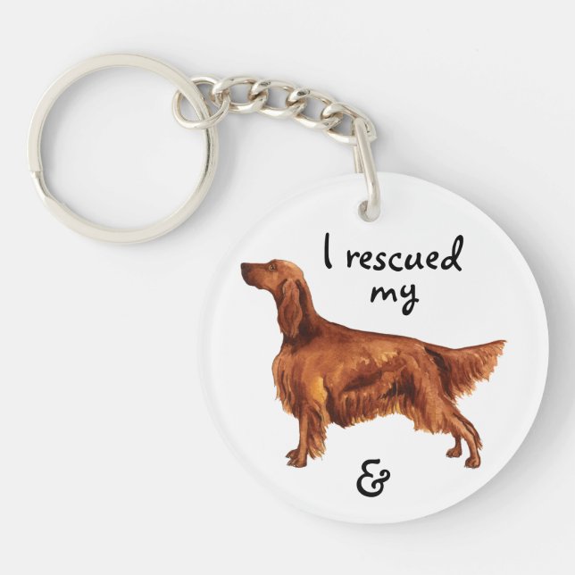 Rescue Irish Setter Key Ring (Front)