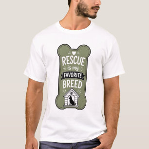 Rescue Is My Favourite Breed Rescue Dog Lover De T-Shirt