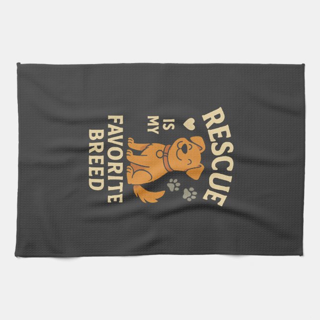 Rescue Is My Favourite Breed Tea Towel (Horizontal)