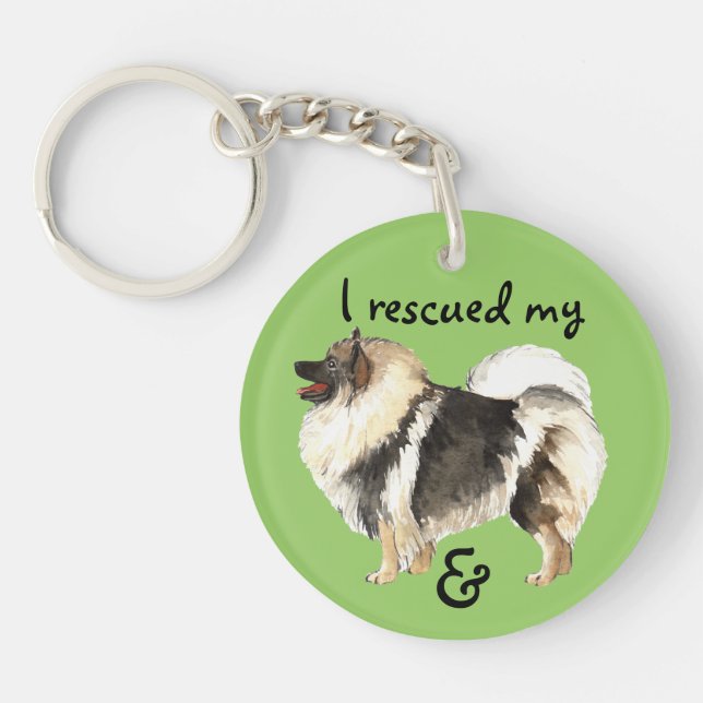 Rescue Keeshond Key Ring (Front)