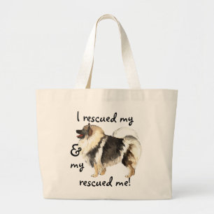 Rescue Keeshond Large Tote Bag