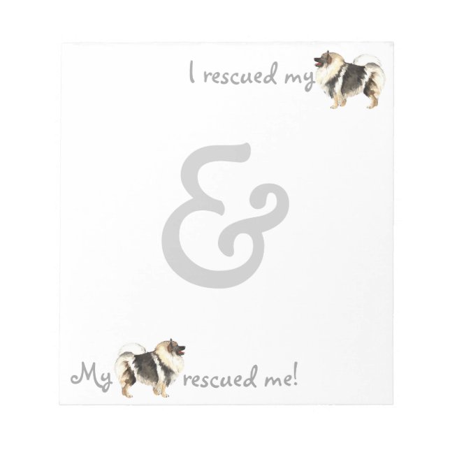 Rescue Keeshond Notepad (Front)