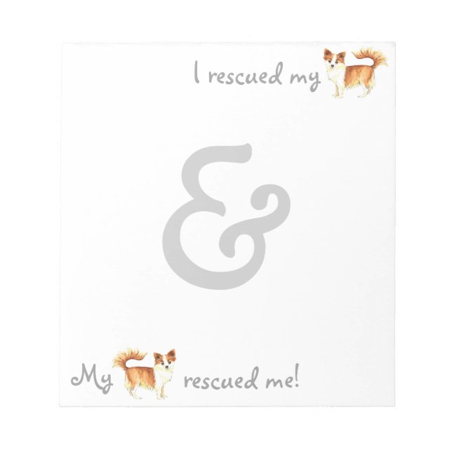 Rescue Long Coat Chihuahua Notepad (Front)