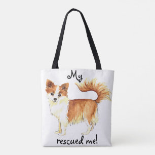 Rescue Long Coat Chihuahua Tote Bag