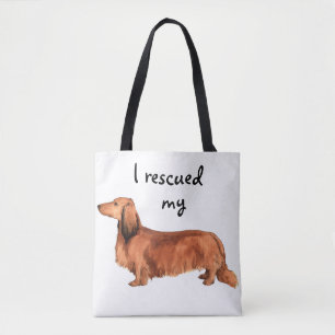 Rescue Longhaired Dachshund Tote Bag