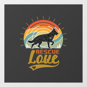 Rescue Love Dog Retro Sunset Trees