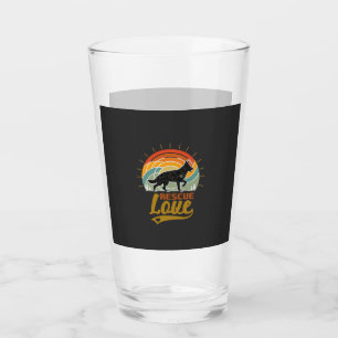 Rescue Love Dog Retro Sunset Trees Glass