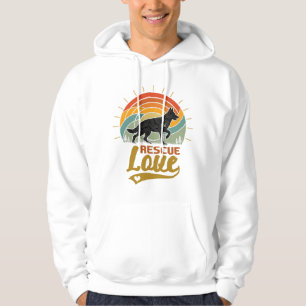 Rescue Love Dog Retro Sunset Trees Hoodie