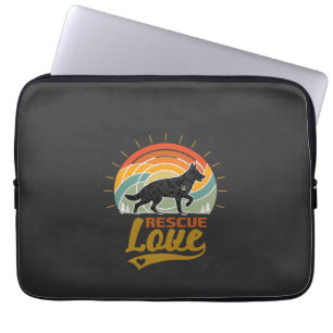 Rescue Love Dog Retro Sunset Trees Laptop Sleeve