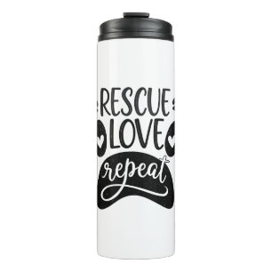 Rescue Love Repeat Dog Paw Tee Thermal Tumbler