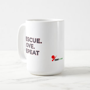 Rescue. Love. Repeat. Pet Lovers Minimalist Desi Coffee Mug