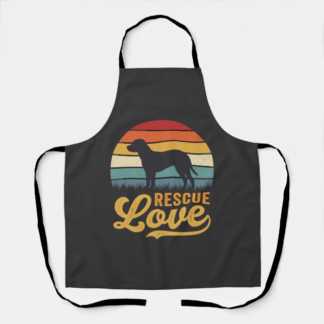 Rescue Love Retro Dog Sunset_1 Apron (Front)