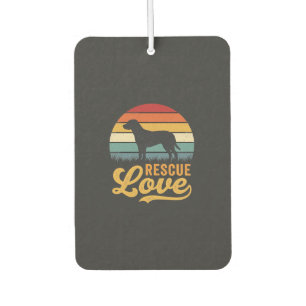 Rescue Love Retro Dog Sunset_1 Car Air Freshener