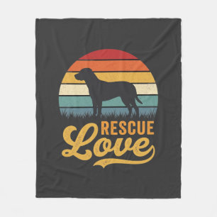Rescue Love Retro Dog Sunset_1 Fleece Blanket