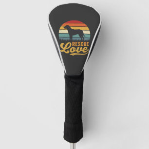 Rescue Love Retro Dog Sunset_1 Golf Head Cover
