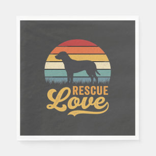 Rescue Love Retro Dog Sunset_1 Napkin