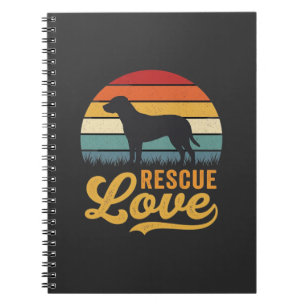 Rescue Love Retro Dog Sunset_1 Notebook