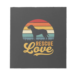 Rescue Love Retro Dog Sunset_1 Notepad
