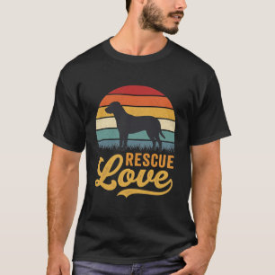 Rescue Love Retro Dog Sunset_1 T-Shirt