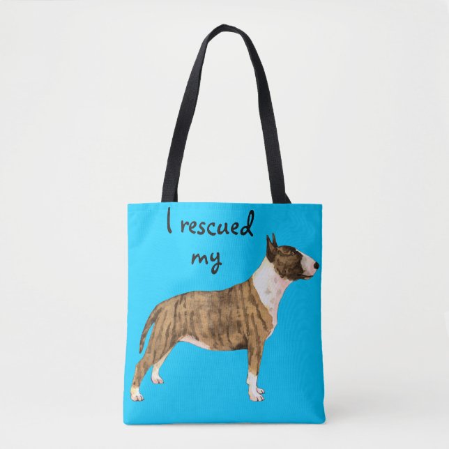 Rescue Miniature Bull Terrier Tote Bag (Front)