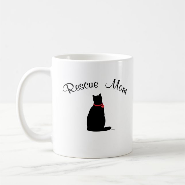 Rescue Mum, Cat Themed Woman's Coffee Mug (Left)