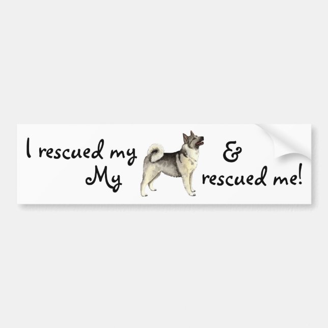 Rescue Norwegian Elkhound Bumper Sticker (Front)